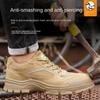 Labor Insurance Shoes Men's Anti-smashing, Anti-piercing, Insulated Solid Bottom, Leather Wear-resistant and Breathable Ultra-light Safety Shoes