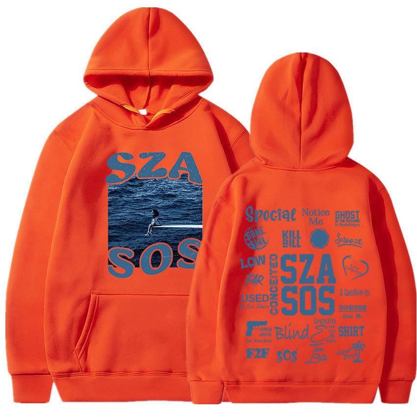 SZA Music Album SOS Graphic Hoodie Women Unisex Vintage Overs sweartshirt
