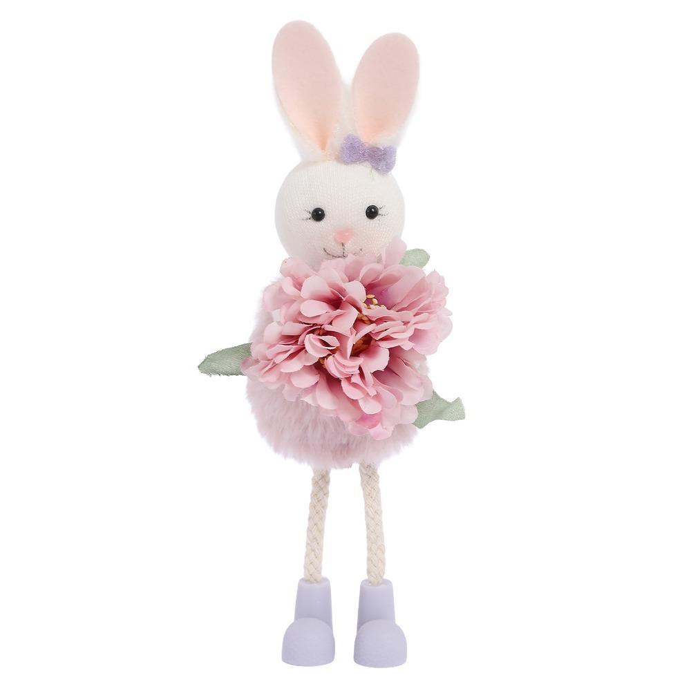 Soft Plush Easter Bunny Ornament Cartoon Easter Bunny Doll Rabbit Hanging Pendant Festival Gift