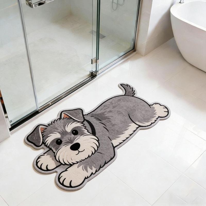 Dog Pattern Bedroom Decor Plush Carpet Animal Shapes Carpets for Living Room Thick Washable Study Floor Mat Home Fluffy Soft Rug