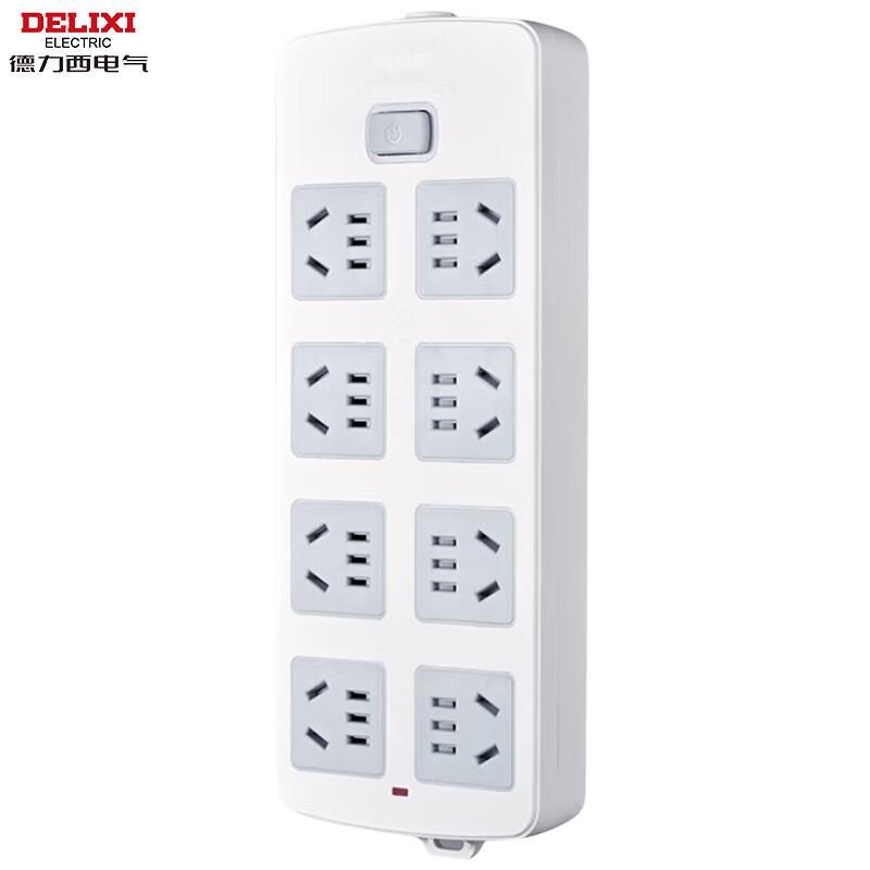 Delixi Electric 8-Outlet Power Strip with Master Switch