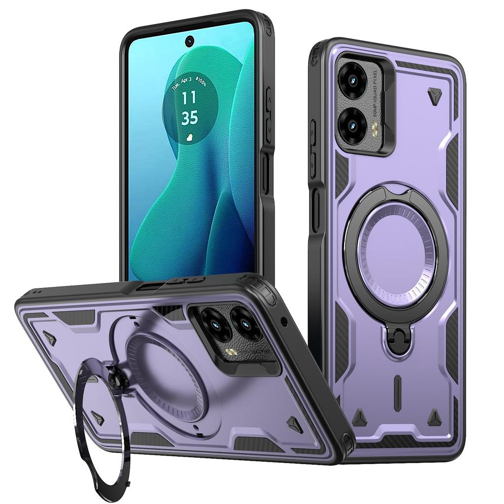 Для Moto G 2024/Moto G PLAY/G POWER/G STYLUS/G13/G23/G53/MOTO EDGE Вращающийся магнитный держатель-кольцо, защитный чехол для телефона
