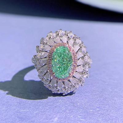 Кольцо с цветочным изумрудом и бриллиантом, 100% настоящее серебро 925 пробы, вечерние обручальные кольца для женщин и мужчин, обручальные украшения, подарок