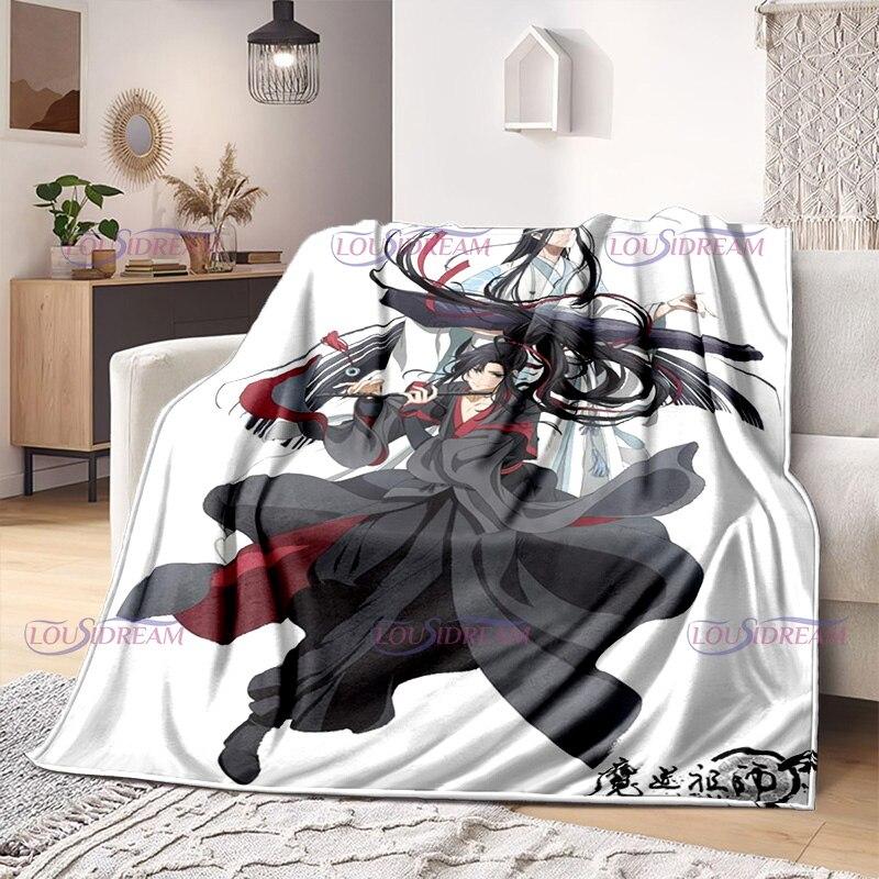 Comics Cartoon Mo Dao Zu Shi Wei Wuxian Flannel Blanket Sofa Girl Warm Home Lan Wangji Blanket Gift Customize Woman Bedding