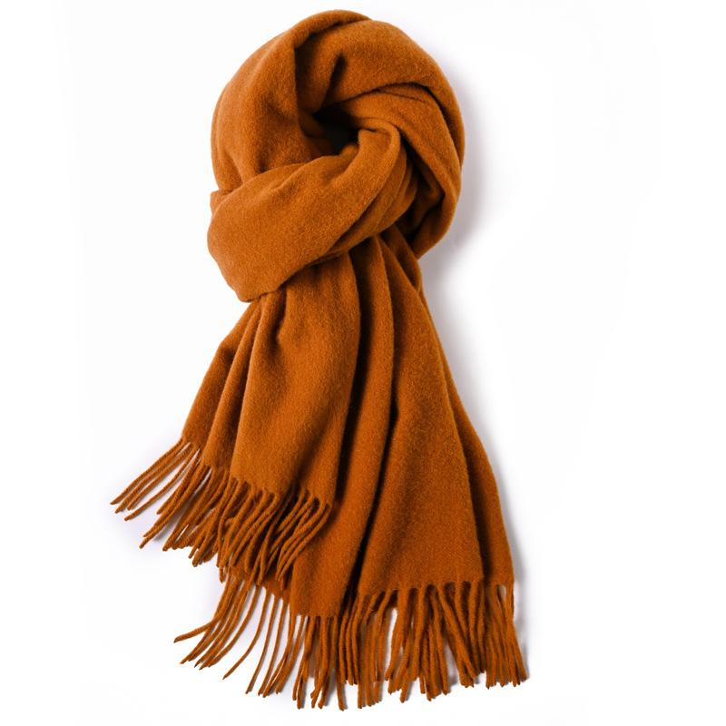 100 Pure Wool Scarves Women's Winter High-end Cashmere Oversized Shawl Gift