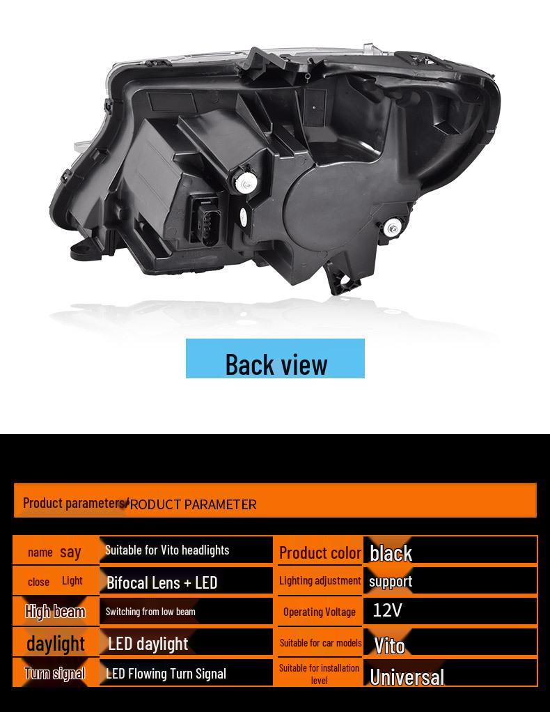 LED Dynamic Daytime Lights & Sequential Turn Signals for 2016-2023 Mercedes-Benz VITO