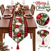 Elk Christmas Table Runner Santa Claus Merry Christmas Decorations  Christmas Party