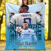 Customizable M-Mbappe Throw Blanket – Personalized Name, All-Season Cozy Snug Blanket, Machine Washable, Personalized Blanket