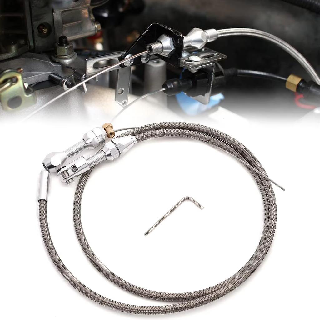 High quality auto engine parts 36" Stainless Steel Braided Throttle Cable for Chevy LS1 4.8 5.3 5.7 6.0 Engine