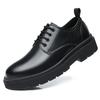 Leather shoes men's low-top green British style casual big-headed leather shoes working men's wedding groom shoes