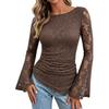 Women S Lace Flared Long Sleeve Pullover Top For Autumn