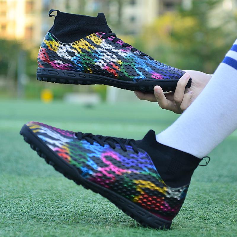 Модные мужские футбольные бутсы TF нескользящие бутсы для игры на траве кроссовки высококачественные удобные кроссовки высокие футбольные бутсы 35-46