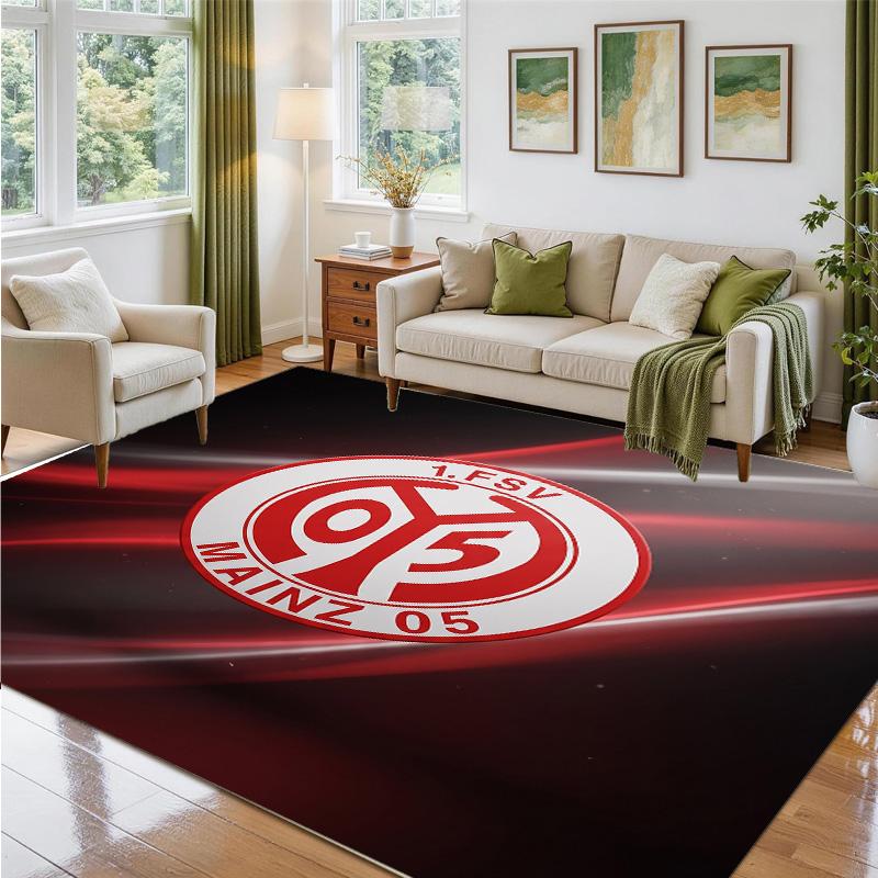 Mainz FC Design Crystal Velvet Rug Soft Decorative Mat for Bedroom Entrance