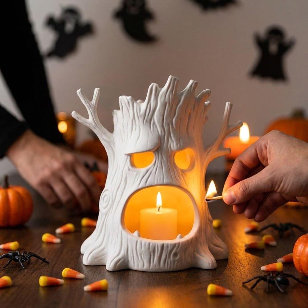 3D Printed Tree Monster Candle Holder Gothic Style Tree Stump Tealight Holder Halloween Party Gift