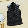 Women's Padded Vest Autumn Winter Ultra Light Zipper Closure Warm Sleeveless Jacket Slim Fit Windproof Stand-up Collar Waistcoat for Home Work