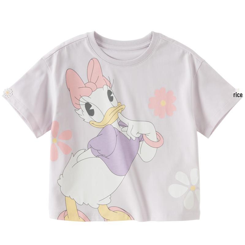 DAVE&BELLA Disney Girls' Cool-Feel Antibacterial Short-Sleeve T-Shirt