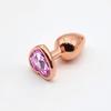 Rose Gold Heart Shape Crystal Metal Anal Beads Butt Plug Prostate Massager Stimulator Adult Gay Products Sex Toy For Female Male