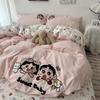 Cream Girl Heart Cartoon Dachshund Towel Embroidery Washed Cotton FourPiece Set, Sheet Student ThreePiece Set