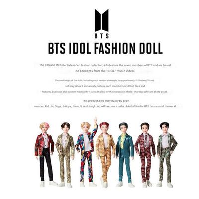 Официальная модная кукла BTS, набор из 7 штук, Mattel, товары BTS, шарнирная кукла-айдол, продукт для подарочной упаковки