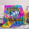 Custom Name Leeds Rhinos2 Flannel Blanket, High quality Comfortable for All Seasons, Home Decor, Warmth and Comfort