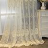 Роскошные европейские вышитые прозрачные шторы для гостиной, балкона и спальни - защита от ультрафиолета, полиэстеровые шторы, пригодные для машинной стирки