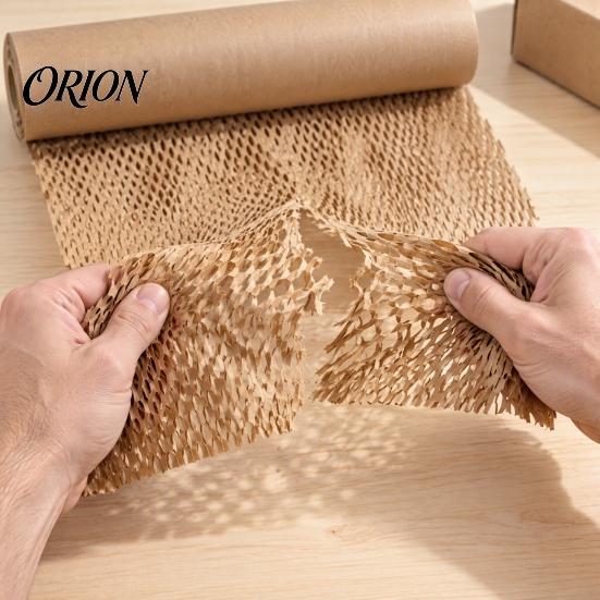 Protective Cushioning for Vases Honeycomb Packing Paper Roll, Fragile Items Shock Absorbing Packaging Wrapping Ceramics Supply, Sustainable