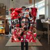 1PC Michael Olise Print Flannel Blanket, High quality Comfortable for All Seasons, Home Decor, Warmth and Comfort, Perfect for Christmas Gifts