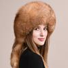 Шапка из меха лисы женская зимняя кожаная монгольская шапка этническая ветрозащитная ухо теплая северо-восточная норковая соломенная шапка детская зимняя