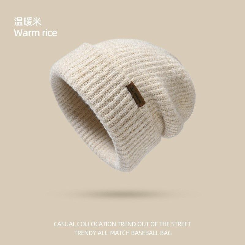 Autumn and winter warm and small face hat big head circumference wool hat women's cold hat new cold protection ear protection knitted hat