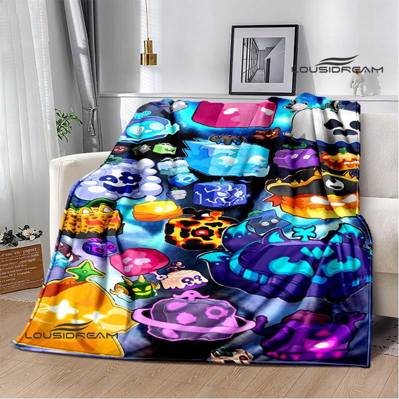 Game B-blox fruits printed blanket Picnic blanket Warm blankets Outdoor Blanket Home bed linings blankets for beds Birthday Gift