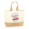 Sac Cabas - PLANETEE - Cheffe De Chantier Meilleure Du Monde - Jute & Coton - Imprimé En France - Anses Solides