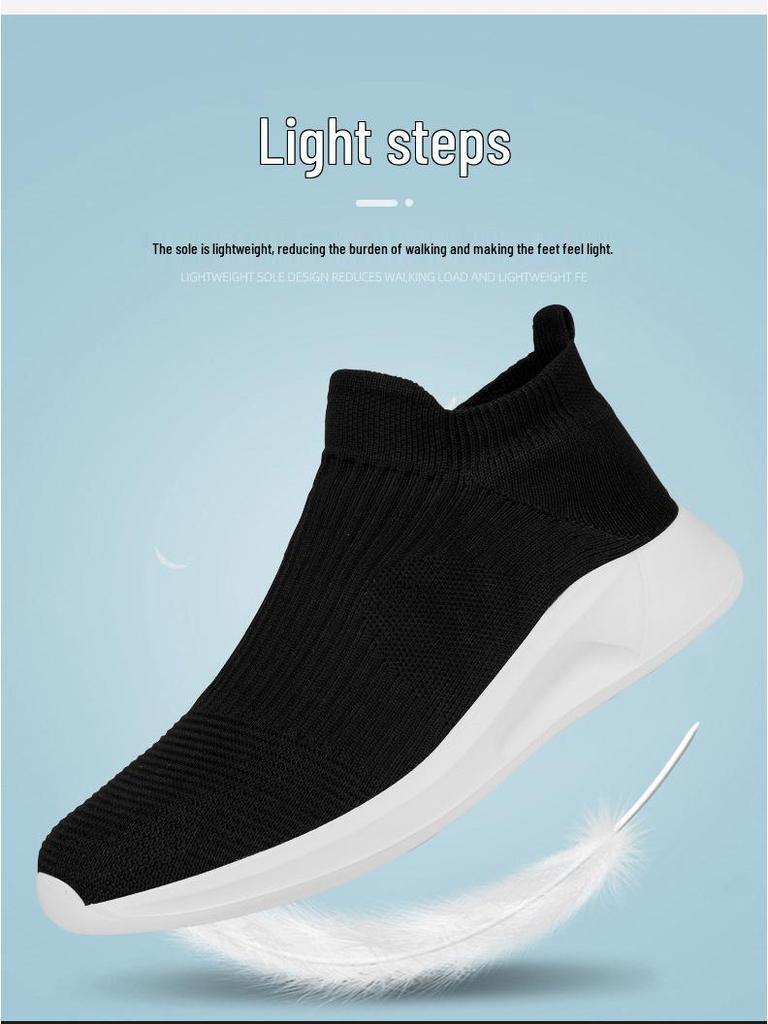 Мужские легкие кроссовки-носки из флайнита 2023 года: Дышащая, Слипоны, Повседневная спортивная обувь для весны и лета
