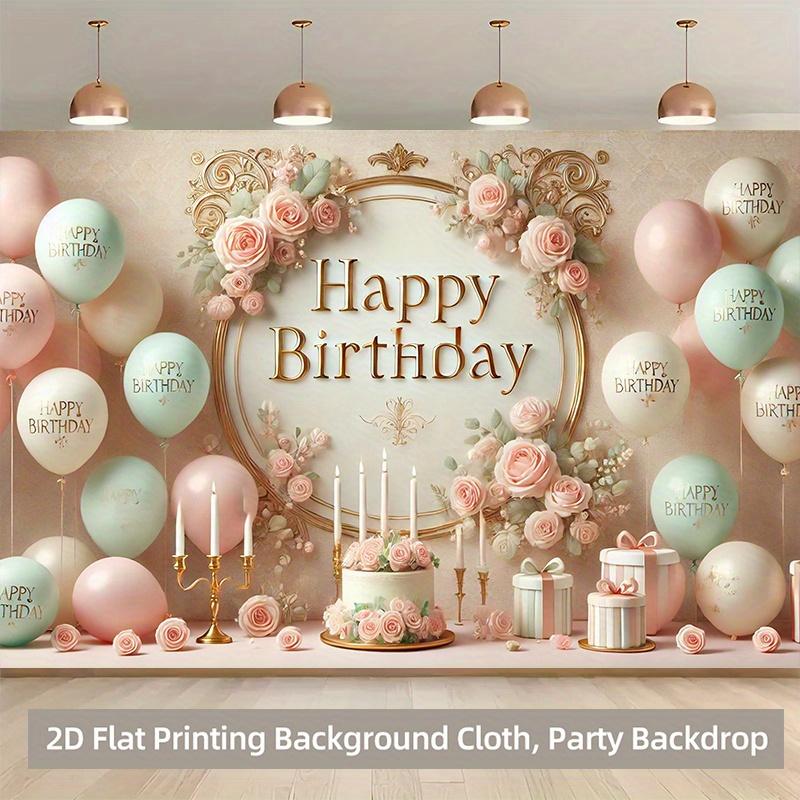 1 piece of 2D Flat Banner, polyester background banner for birthday party decoration scene, durable fabric