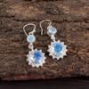 Milky Opal Gemstone 925 Sterling Silver Jewelry Drop/Dangle Women Earrings 1.80" EE-13-15