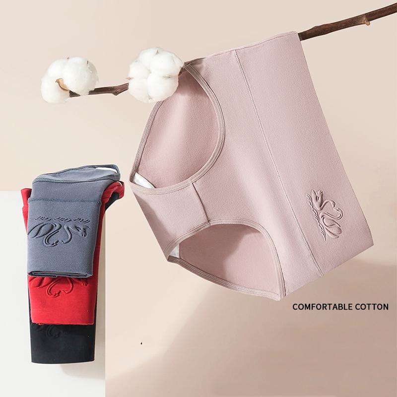 Большие размеры, 4 шт., хлопковые женские трусики с высокой талией, формирующее белье, дышащие трусики, женские трусы, утягивающее женское белье