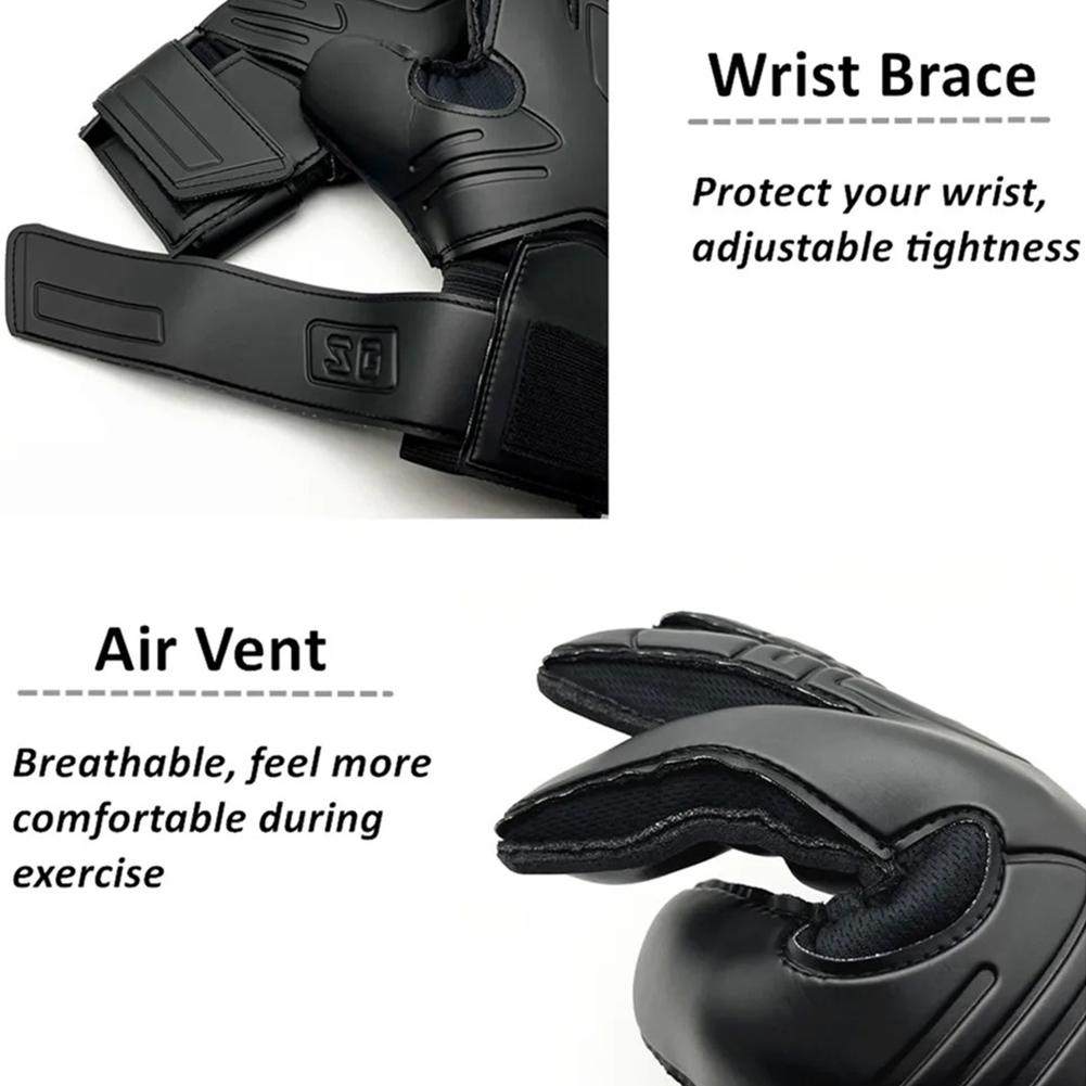 Футбольные вратарские перчатки Футбольные вратарские перчатки Дышащие футбольные тренировочные перчатки с регулируемым запястьем для молодежи и взрослых