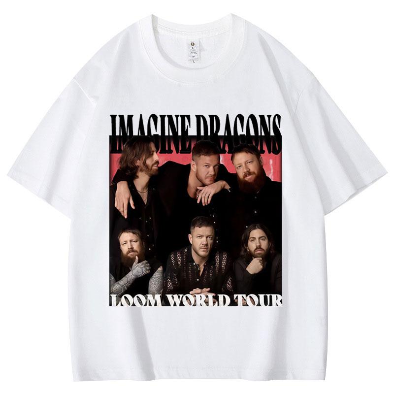 Imagine Dragons Loom Мировой Тур Футболка Мужская Женская Мода Рок Короткий Рукав Летние Повседневные Свободные Хлопковые Футболки