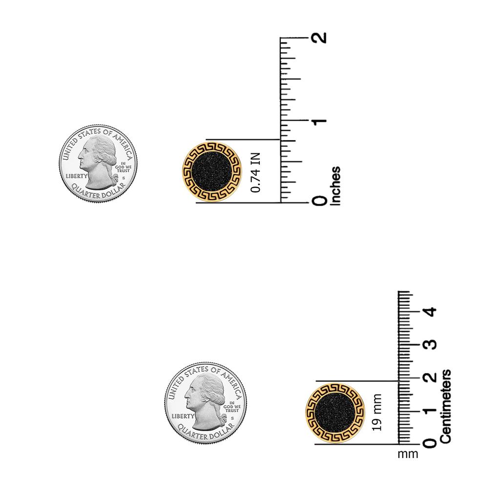 LeCalla Мужская запонка из стерлингового серебра 18 карат с позолотой в виде греческого ключа для папы, папы, дедушки