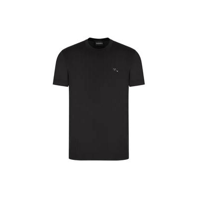 FW22 Однотонная футболка с логотипом, круглый вырез, пуловер, короткий рукав, мужские футболки, черный 8N1TEW1-JUVZ1-0999