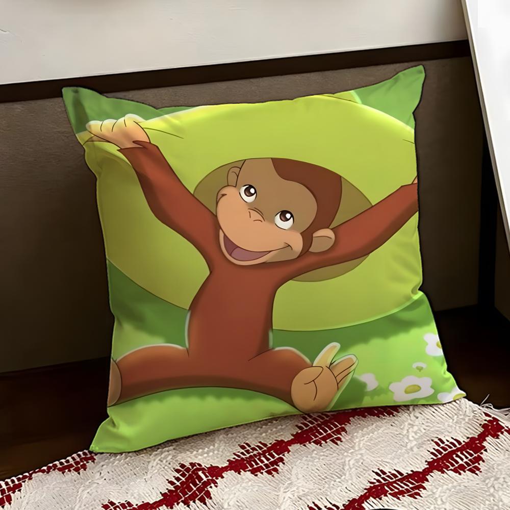 Anime CCurious GGeorge Cushion Cover Reversible Soft Durable Pillow Cover Home Car MultiScene Use for Daily Comfort