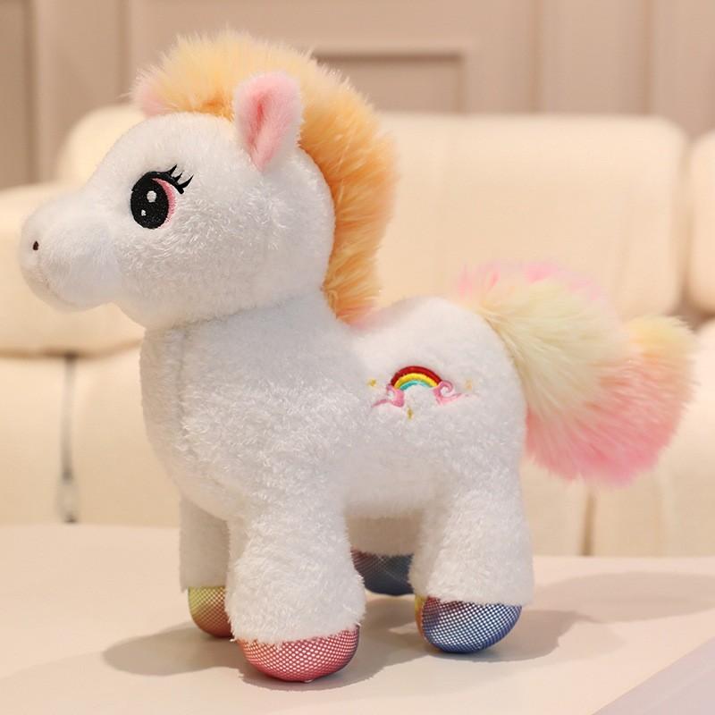 Sunlight Rainbow Horse Plush Toy With Soft Polyester Fill For Kids Playroom Decor