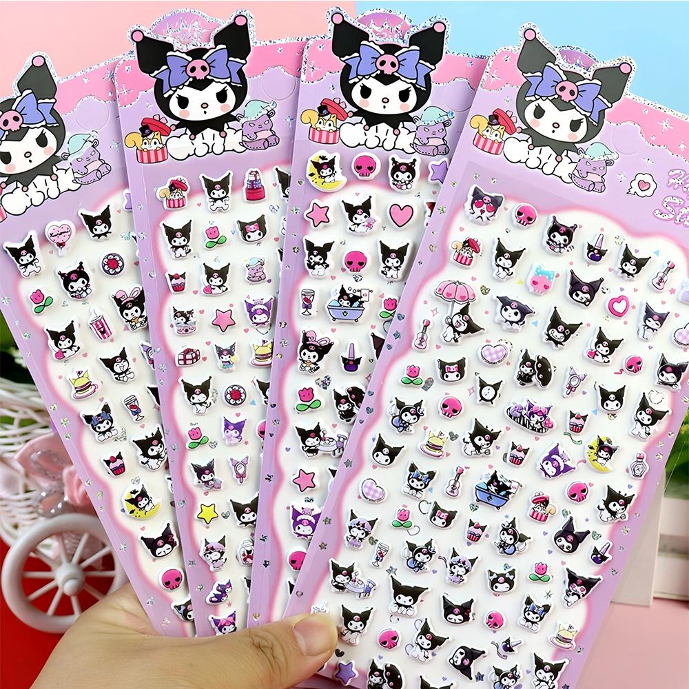 Kawaii Sanrio 3D Puffy Stickers Cute Anime Kuromi My Melody Cinnamoroll Bubble Sticker Decorative Luggage Laptop Decals Toy Gift
