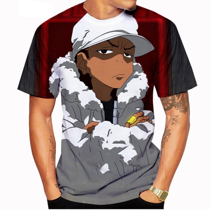 Летняя новая модная унисекс футболка с коротким рукавом Craig Smokey x Boondocks Huey