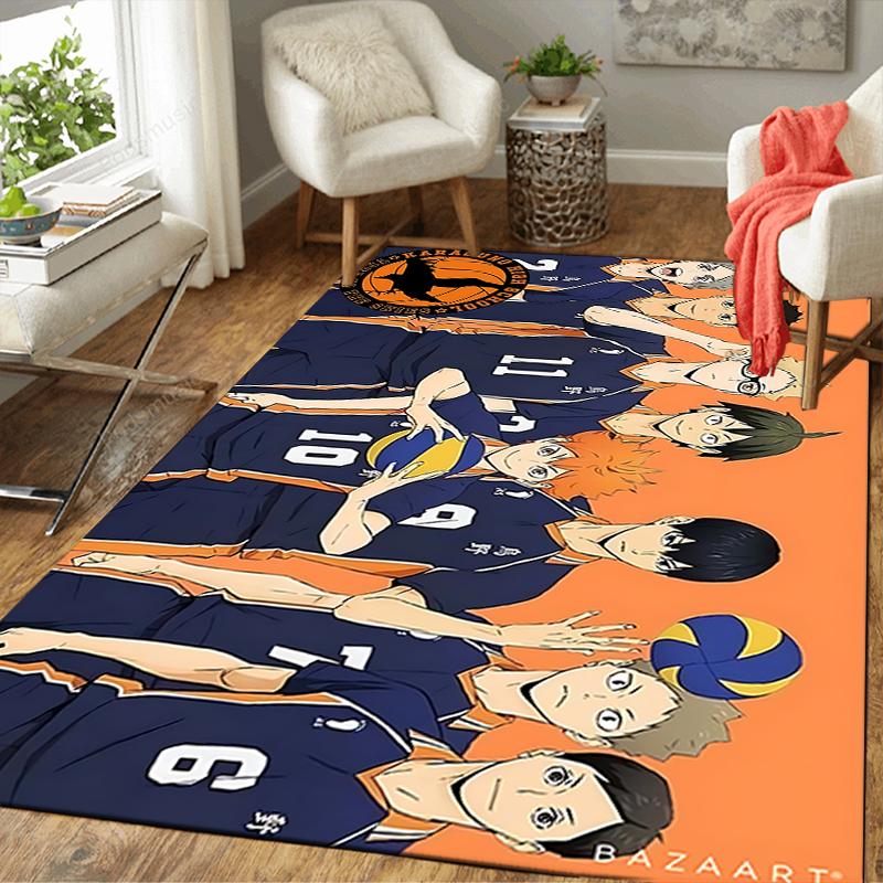 1Pc Haikyuu Team Spirit Rug, Office Carpet Indoor Outdoor Doormat, Non-Slip, Comfortable, Living, Christmas Halloween, Xmas Gift S1720