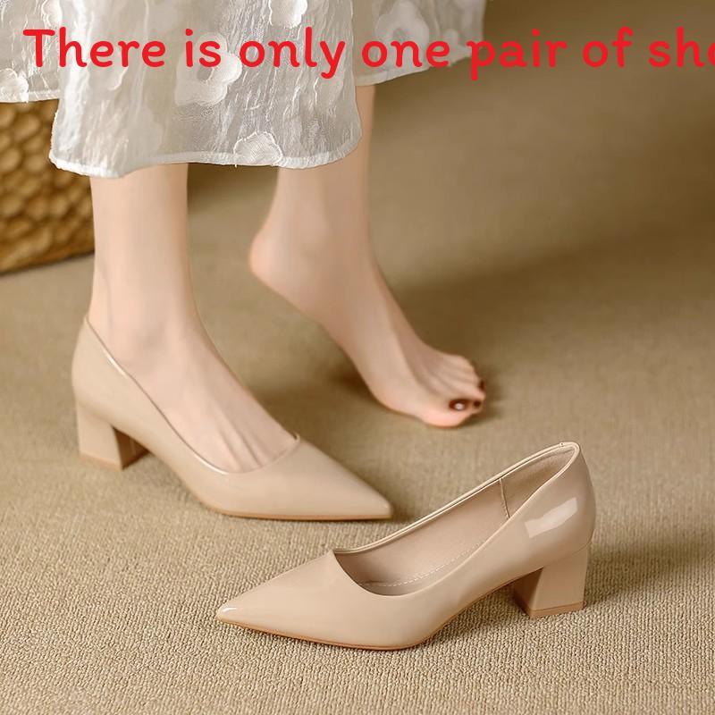 Elegant Pu Pointed Toe Loafers For Women With Chunky Heel For Daily Wear
