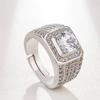 S925 Silver Ring Exaggerated Men's Full Diamond Fashion Ring Live Korean Style Men's Ring Jewelry