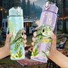 1PC Sea Turtle Underwater Animal Pattern 750ml Color Plastic Sports Water Bottle Leakproof Flip Straw Lid Suitable for Sports Office Home Use