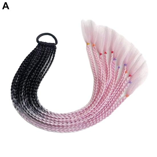 Женский парик с искусственным хвостом, синтетический цветной плетеный хвост, наращивание волос с эластичной резинкой, противоскользящее классное украшение для волос