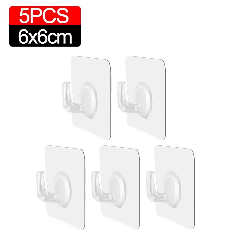Прозрачные самоклеящиеся настенные крючки, вешалки, ключница, держатель для полотенец, органайзер для ванной комнаты, кухонные прочные клейкие настенные крючки