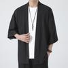 Men's Chinese Hanfu Cardigan: Loose-Fit Ice Silk Zen Kimono with Sun Protection